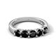 6 - Wendy 1.35 ctw (4.00 mm) Round Black Diamond Side Gallery 5 Stone Wedding Band 