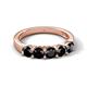 6 - Wendy 1.35 ctw (4.00 mm) Round Black Diamond Side Gallery 5 Stone Wedding Band 