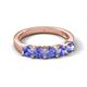 6 - Wendy 1.15 ctw (4.00 mm) Round Tanzanite Side Gallery 5 Stone Wedding Band 