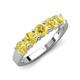 5 - Wendy 1.32 ctw (4.00 mm) Round Yellow Sapphire Side Gallery 5 Stone Wedding Band 