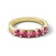 6 - Wendy 1.00 ctw (4.00 mm) Round Pink Tourmaline Side Gallery 5 Stone Wedding Band 