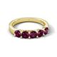 6 - Wendy 1.58 ctw (4.00 mm) Round Rhodolite Garnet Side Gallery 5 Stone Wedding Band 