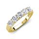 5 - Wendy 1.25 ctw (4.00 mm) Round Natural Diamond Side Gallery 5 Stone Wedding Band 