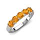 5 - Wendy 1.00 ctw (4.00 mm) Round Citrine Side Gallery 5 Stone Wedding Band 