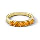 6 - Wendy 1.00 ctw (4.00 mm) Round Citrine Side Gallery 5 Stone Wedding Band 