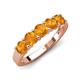 5 - Wendy 1.00 ctw (4.00 mm) Round Citrine Side Gallery 5 Stone Wedding Band 