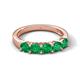 6 - Wendy 1.25 ctw (4.00 mm) Round Emerald Side Gallery 5 Stone Wedding Band 