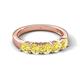 6 - Wendy 1.32 ctw (4.00 mm) Round Yellow Sapphire Side Gallery 5 Stone Wedding Band 