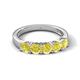 6 - Wendy 1.25 ctw (4.00 mm) Round Yellow Diamond Side Gallery 5 Stone Wedding Band 