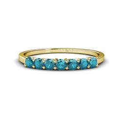 Vivian Blue Diamond Wedding Band Blue Diamond ctw Stone Side Gallery Womens Wedding Band Stackable in K Yellow Gold