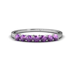 Vivian Amethyst Wedding Band Amethyst ctw Stone Side Gallery Womens Wedding Band Stackable in Sterling Silver