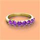 2 - Kathleen 3.40 mm Round Amethyst Wedding Band 