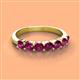 2 - Kathleen 3.40 mm Round Rhodolite Garnet Wedding Band 