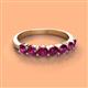 2 - Kathleen 3.40 mm Round Rhodolite Garnet Wedding Band 