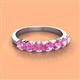 2 - Kathleen 3.40 mm Round Pink Sapphire Wedding Band 