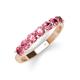 3 - Kathleen 3.40 mm Round Pink Tourmaline Wedding Band 