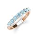 3 - Kathleen 3.40 mm Round Aquamarine Wedding Band 