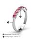 4 - Kathleen 3.40 mm Round Pink Tourmaline Wedding Band 