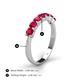 4 - Kathleen 3.40 mm Round Ruby Wedding Band 