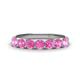 1 - Kathleen 3.40 mm Round Pink Sapphire Wedding Band 