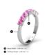 4 - Kathleen 3.40 mm Round Pink Sapphire Wedding Band 