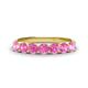 1 - Kathleen 3.40 mm Round Pink Sapphire Wedding Band 