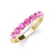 3 - Kathleen 3.40 mm Round Pink Sapphire Wedding Band 