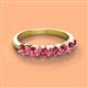 2 - Kathleen 3.40 mm Round Pink Tourmaline Wedding Band 