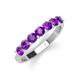 3 - Kathleen 3.40 mm Round Amethyst Wedding Band 