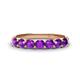 1 - Kathleen 3.40 mm Round Amethyst Wedding Band 