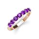 3 - Kathleen 3.40 mm Round Amethyst Wedding Band 