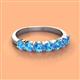 2 - Kathleen 3.40 mm Round Blue Topaz Wedding Band 