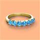 2 - Kathleen 3.40 mm Round Blue Topaz Wedding Band 