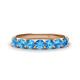 1 - Kathleen 3.40 mm Round Blue Topaz Wedding Band 