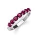 3 - Kathleen 3.40 mm Round Rhodolite Garnet Wedding Band 