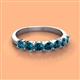 2 - Kathleen 3.40 mm Round Blue Diamond Wedding Band 