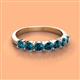 2 - Kathleen 3.40 mm Round Blue Diamond Wedding Band 