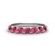 1 - Kathleen 3.40 mm Round Pink Tourmaline Wedding Band 