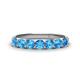 1 - Kathleen 3.40 mm Round Blue Topaz Wedding Band 