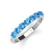 3 - Kathleen 3.40 mm Round Blue Topaz Wedding Band 