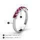 4 - Kathleen 3.40 mm Round Rhodolite Garnet Wedding Band 