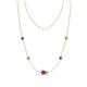 1 - Linea 0.40 ctw Amethyst (4 mm) and Citrine Women Station Necklace 