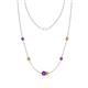 1 - Linea 0.40 ctw Amethyst (4 mm) and Citrine Women Station Necklace 