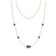 1 - Linea 0.40 ctw Amethyst (4 mm) and Iolite Women Station Necklace 