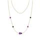 1 - Linea 0.46 ctw Amethyst (4 mm) and London Blue Topaz Women Station Necklace 