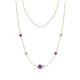 1 - Linea 0.43 ctw Amethyst (4 mm) and Moissanite Women Station Necklace 