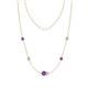 1 - Linea 0.39 ctw Amethyst (4 mm) and Opal Women Station Necklace 