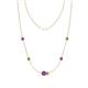 1 - Linea 0.48 ctw Amethyst (4 mm) and Peridot Women Station Necklace 