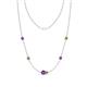 1 - Linea 0.48 ctw Amethyst (4 mm) and Peridot Women Station Necklace 
