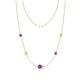 1 - Linea 0.49 ctw Amethyst (4 mm) and Yellow Sapphire Women Station Necklace 